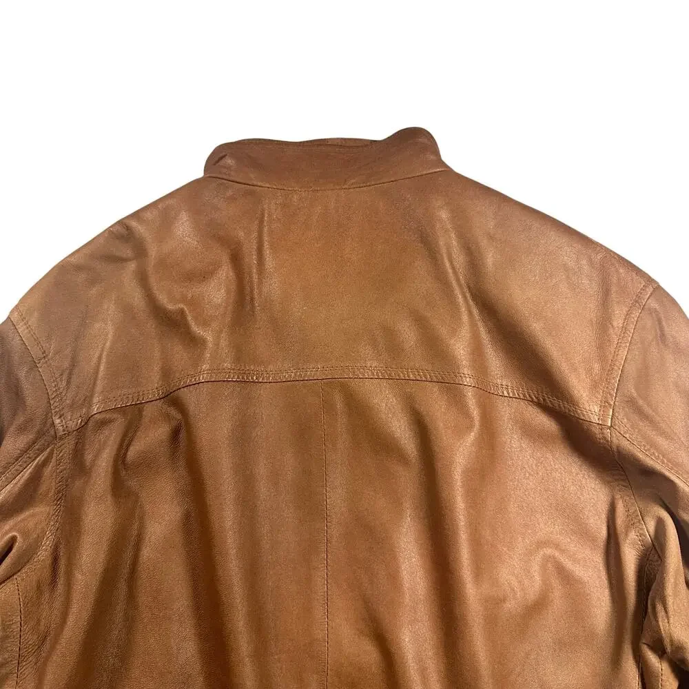 Remy Vintage Brown Leather Flight Bomber Jacket Made in USA Size 42 / Large